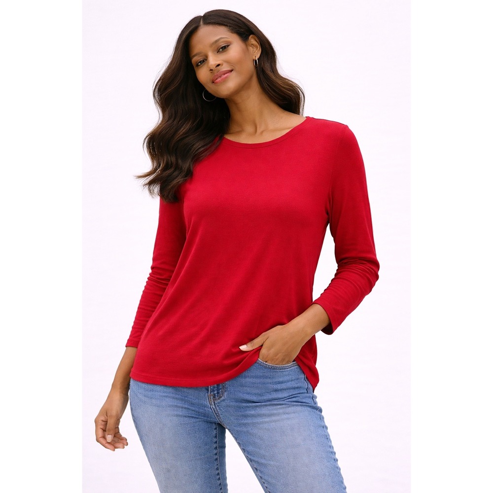 Croft & Barrow- Rich Red Long Sleeve Top Size L